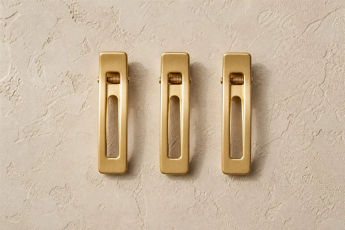 Gold Mini Hair Clips, Set of 3 Signature