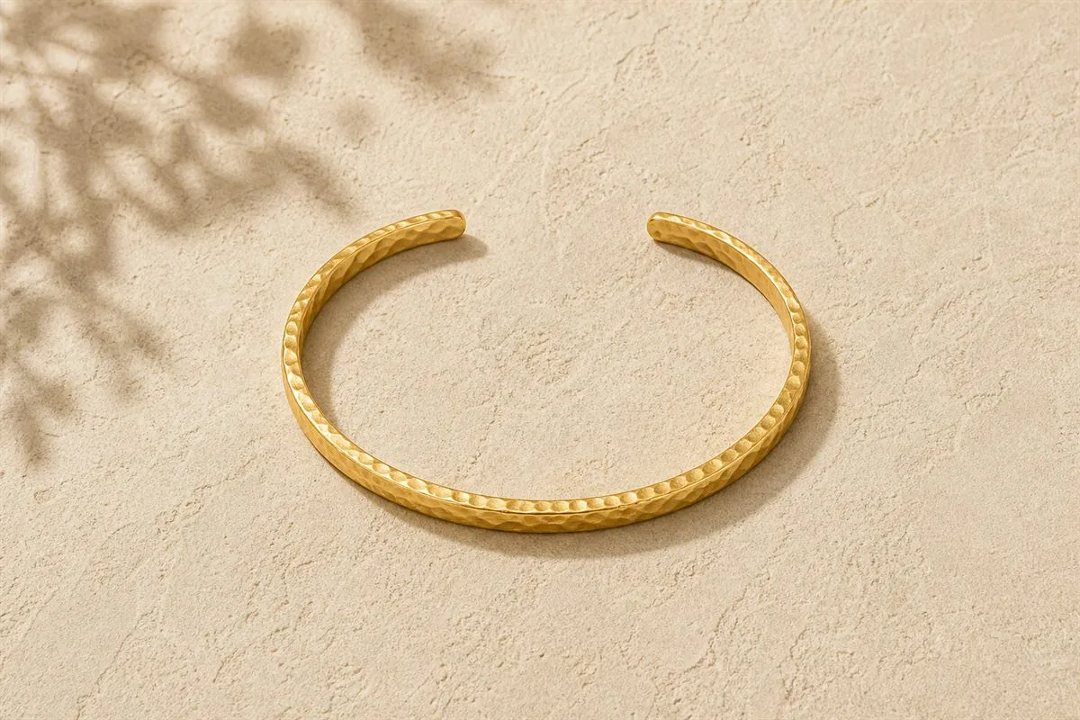 Iconic Hammered Gold Bangle
