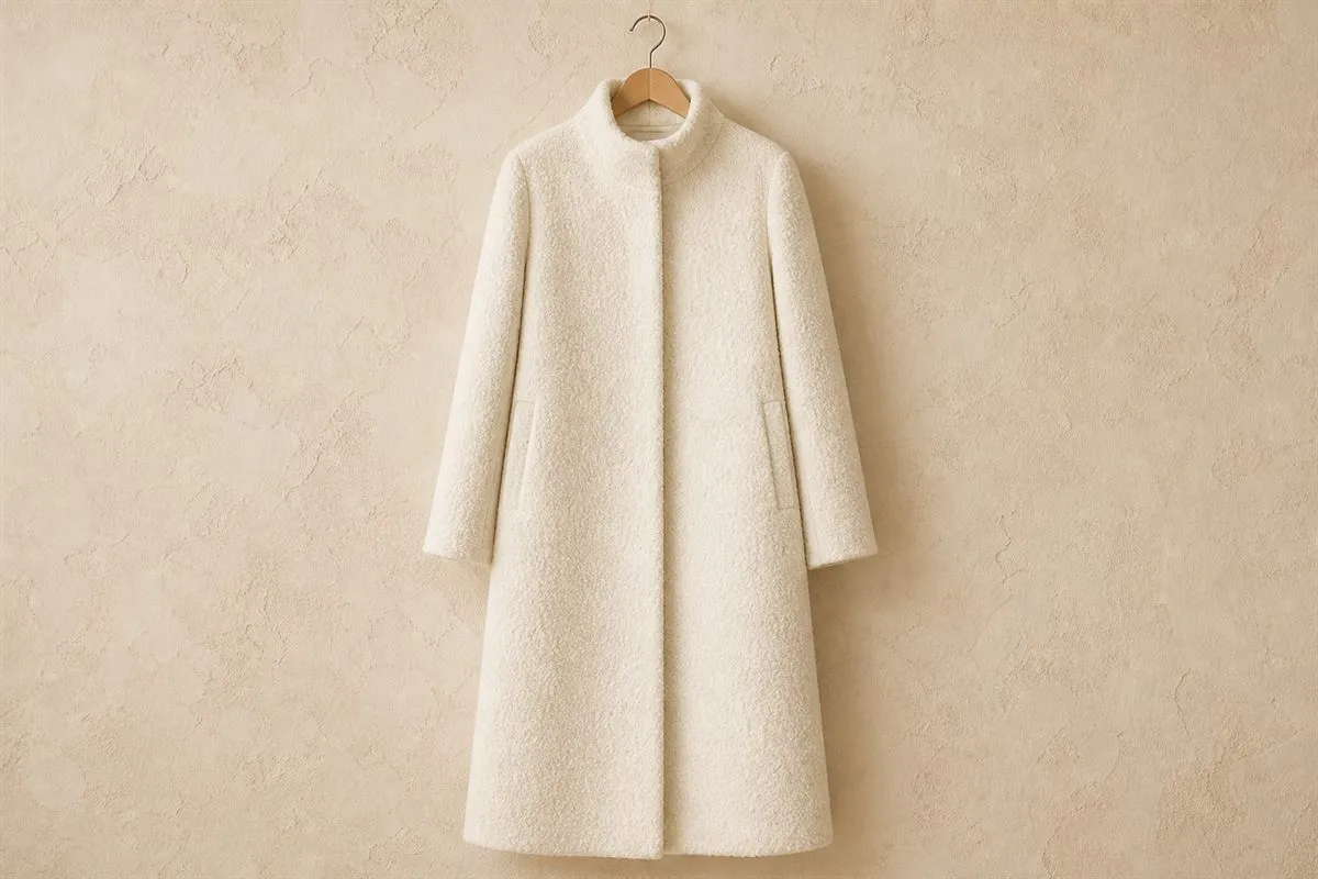 Long Bouclé Wool Coat Signature