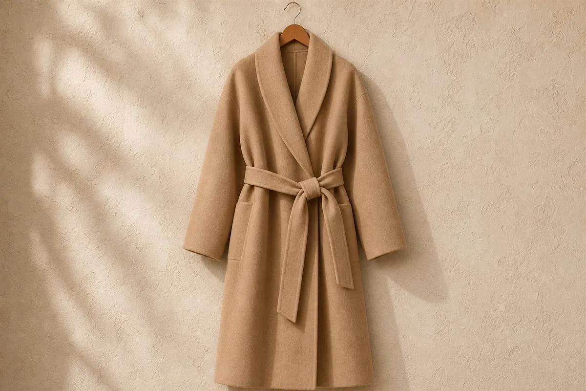 Oversized Belted Wrap Coat Signature