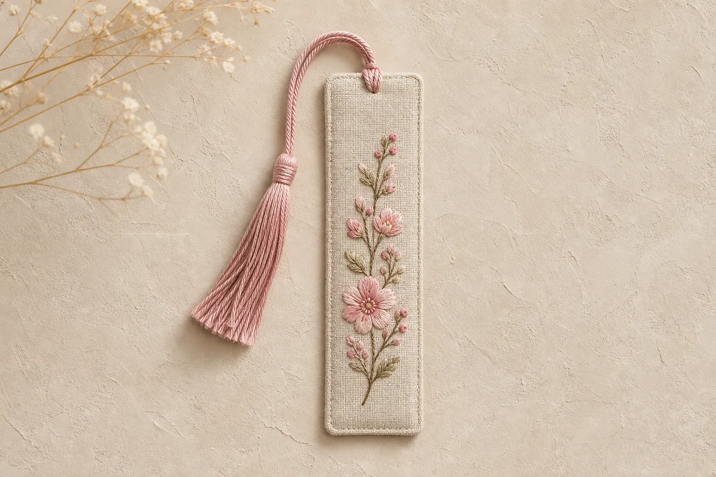 Signature Embroidered Fabric Bookmark No.06